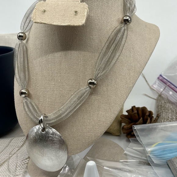 Vintage Milor Italy 925 Sterling Silver Mesh Collar Necklace 16-18" Adjustable - Picture 9 of 17